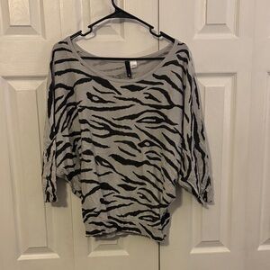 H&M Monochrome Animal Print Top